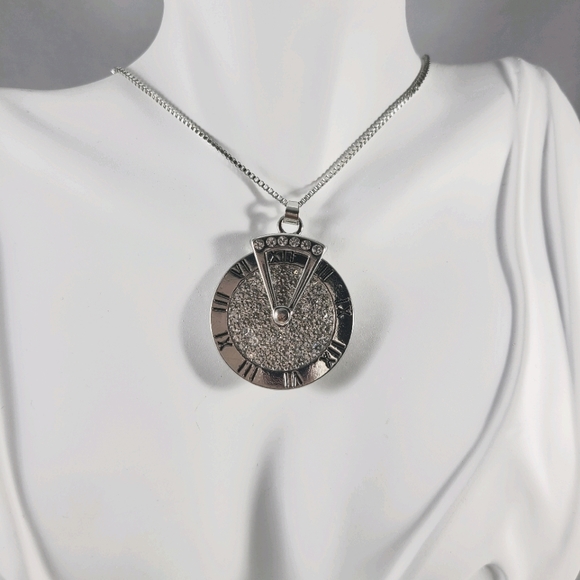 Spinner Clock Pendant Necklace - Picture 7 of 11